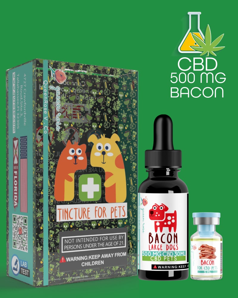 500 MG CBD Tincture ( Large Dogs) Bacon for Pets ( 50 - 75 ) Lbs   30 Ml