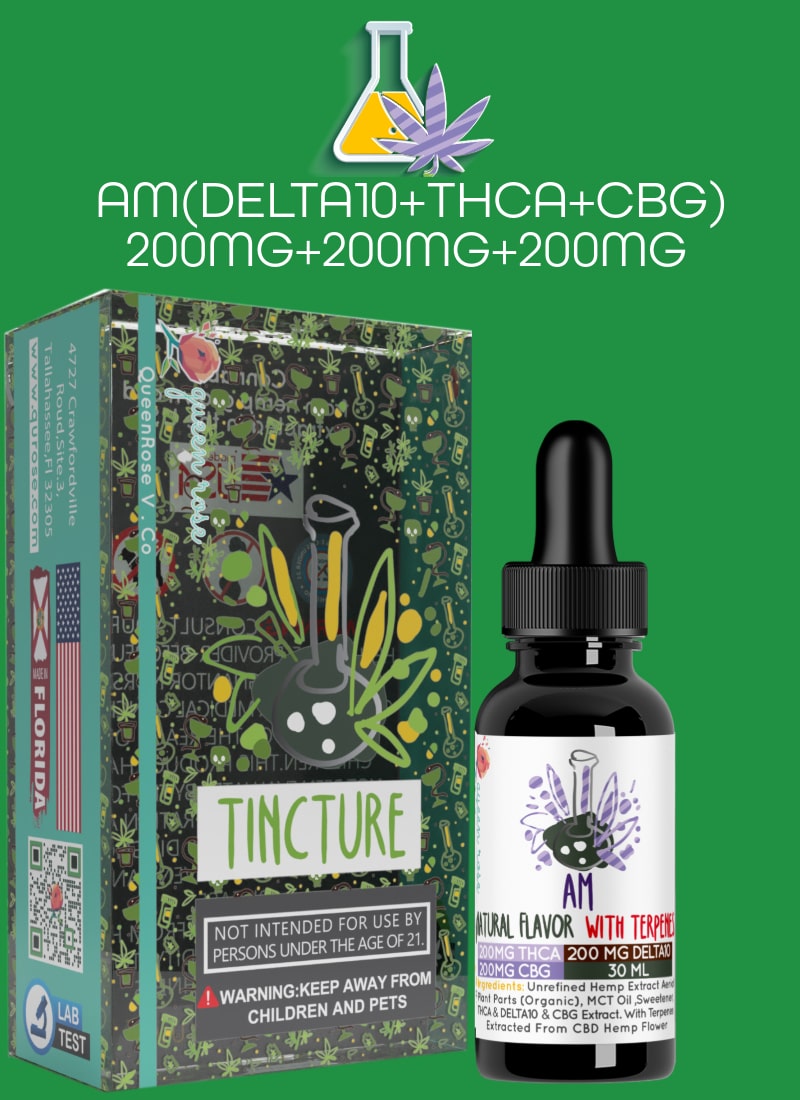 AM { THCA (200 MG ) + DELTA 10 ( 200 MG)  +  CBG (200 MG ) } Tincture With Live Resin 30 Ml