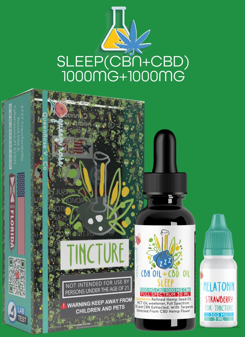 CBN  (1000 MG) + CBD  (1000 MG) + Melatonin Tincture With Live Resin (For Sleep) 30 Ml