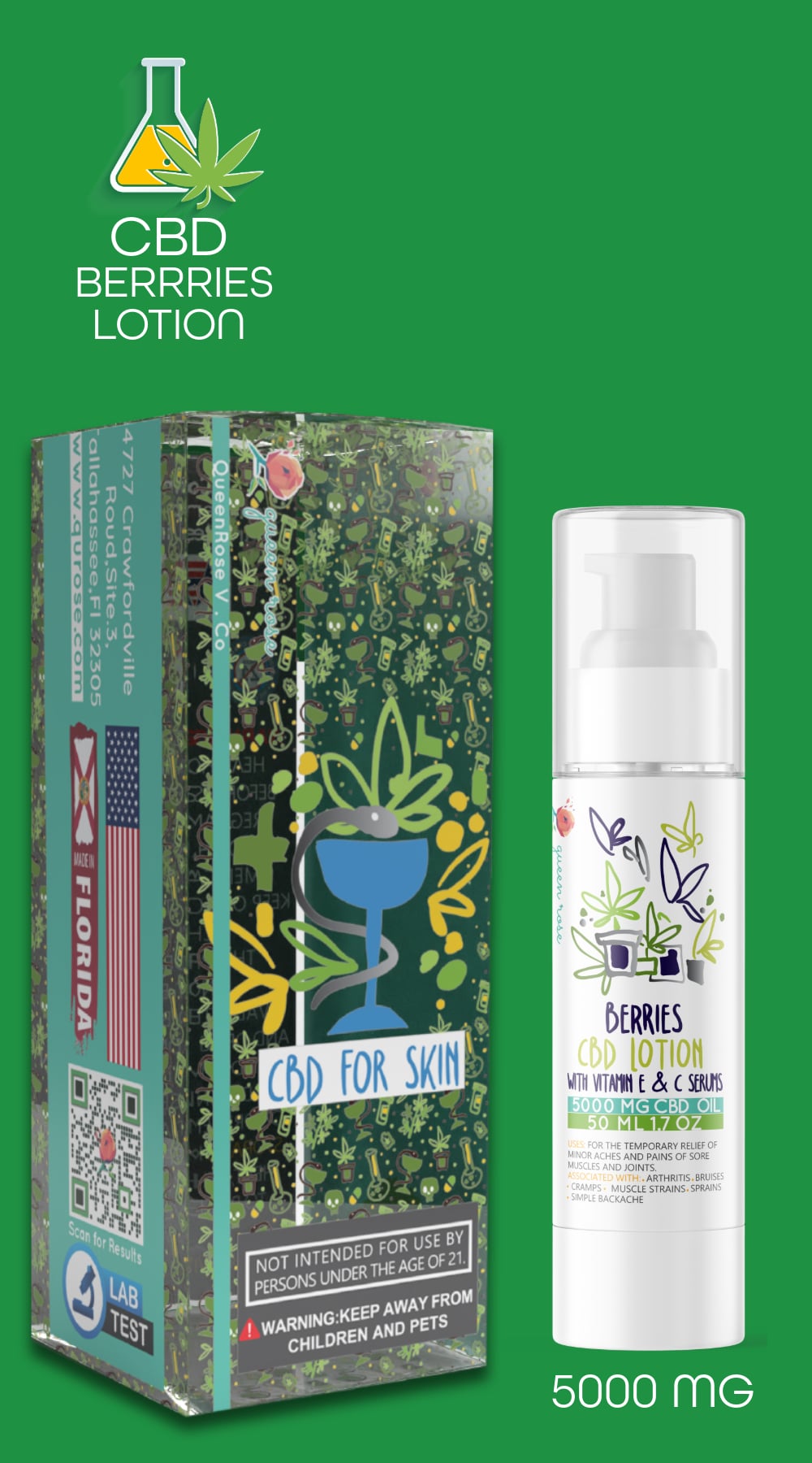5000 Mg CBD Berries Lotion Pain Relieving 50 Ml