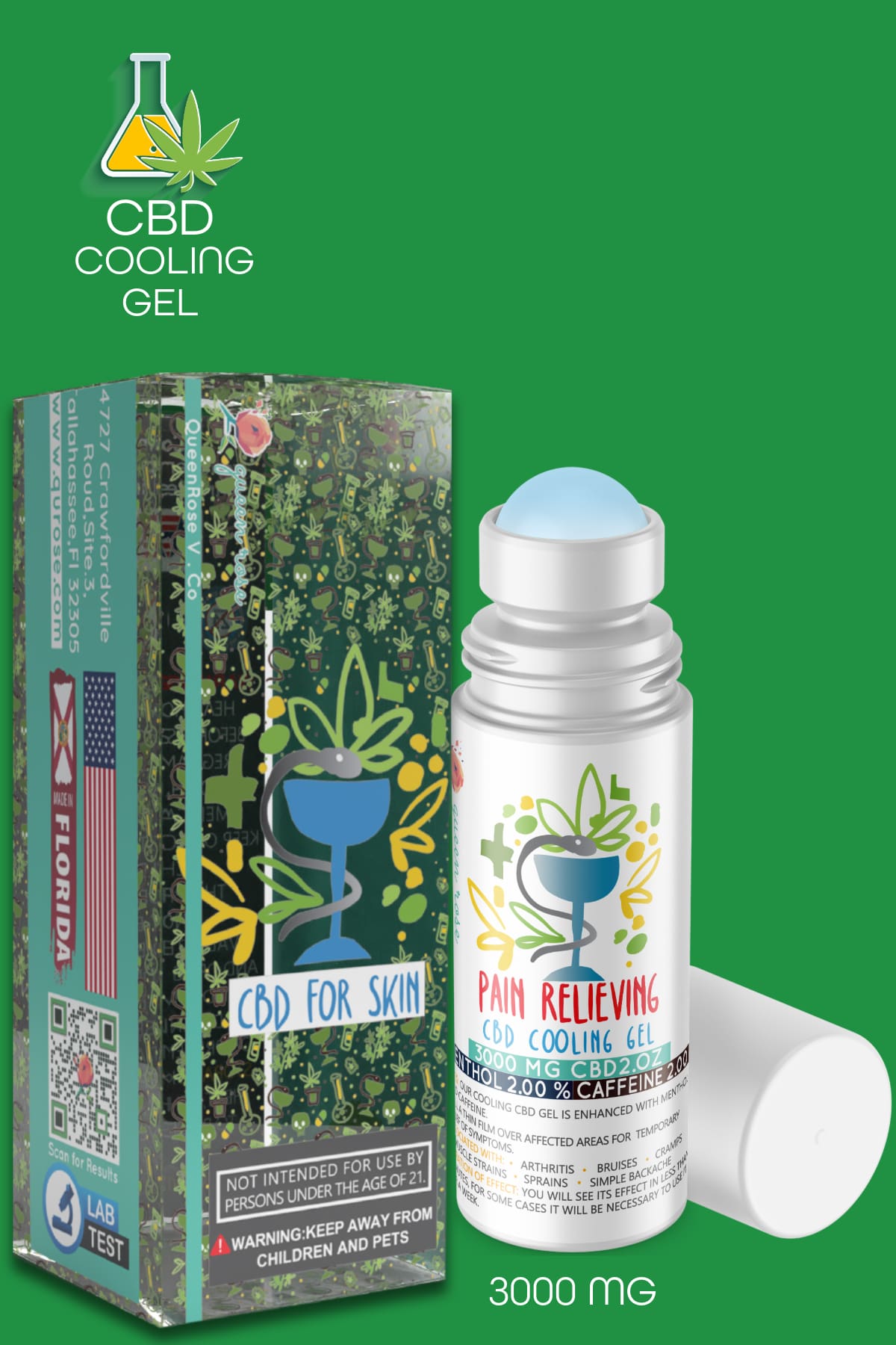 3000 Mg CBD Cooling Gel Pain Relieving 60 Ml