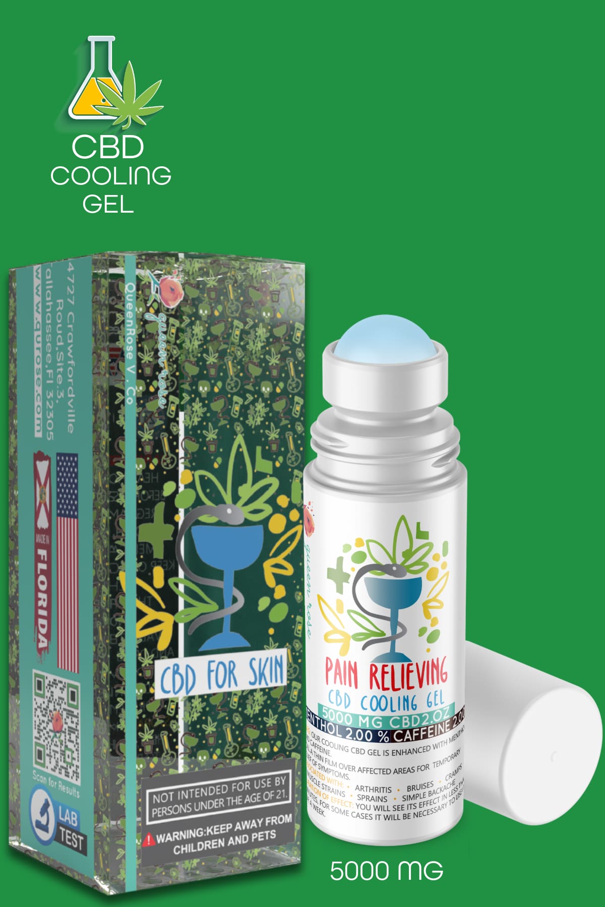 5000 Mg CBD Cooling Gel Pain Relieving 60 Ml
