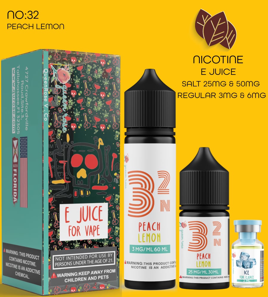 PEACH  LEMON E JUICE FOR VAPE NO:32