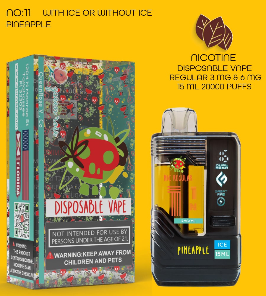 PINEAPPLE  20000 PUFFS VAPE NICOTINE REGULAR WITH ICE OR WITHOUT ICE 15 ML NO:11