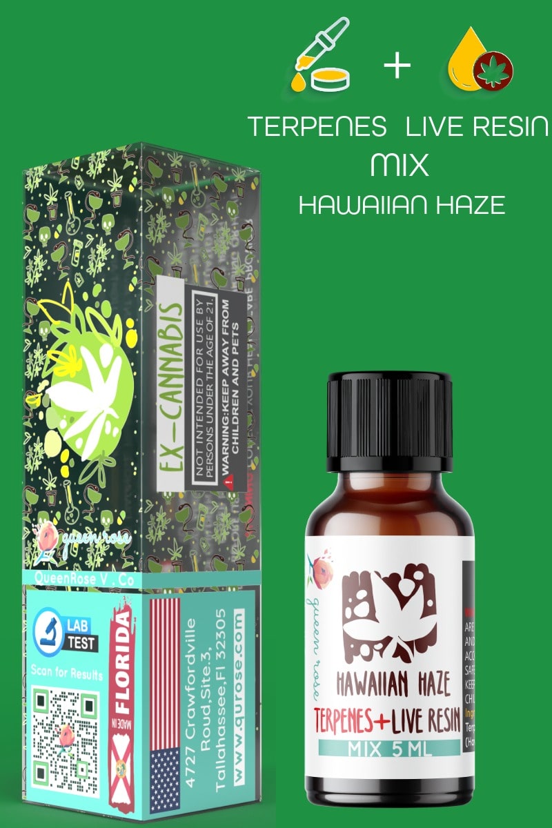 HAWAIIAN HAZE MIX NATURAL TERPENES WITH LIVE RESIN ( READY FOR MIXING ) 5ML - 10 ML - 15ML