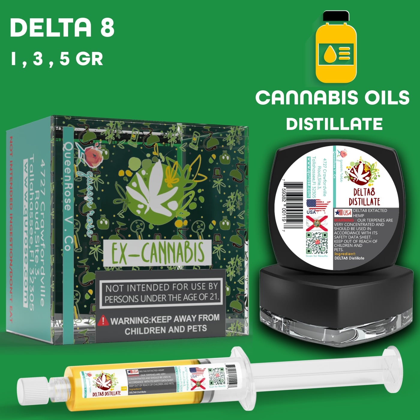 DELTA 8 DISTILLATE 1-3-5 Gr